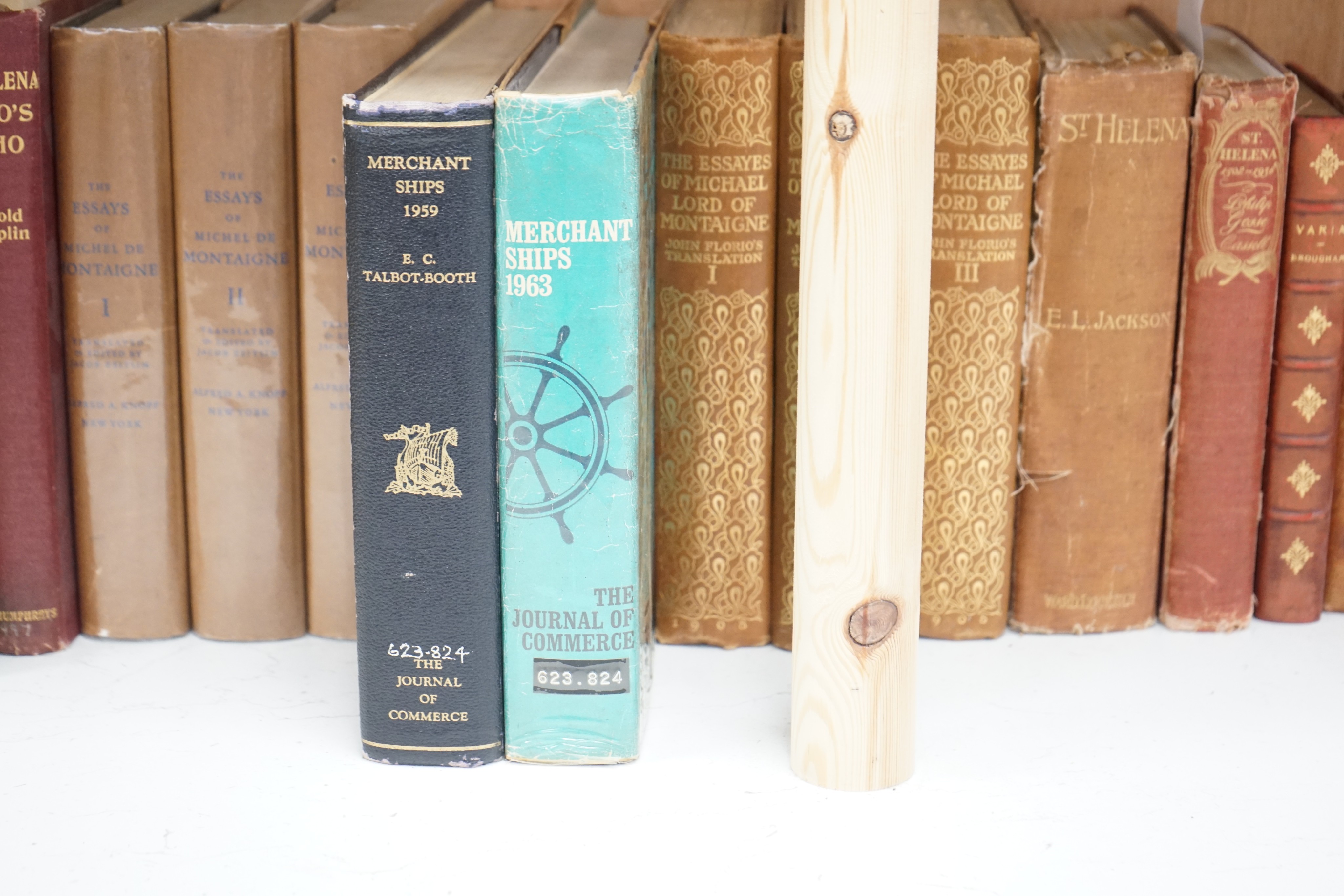 A quantity of books to include Frank Brangwyn, bibles, Janes merchant ships etc.